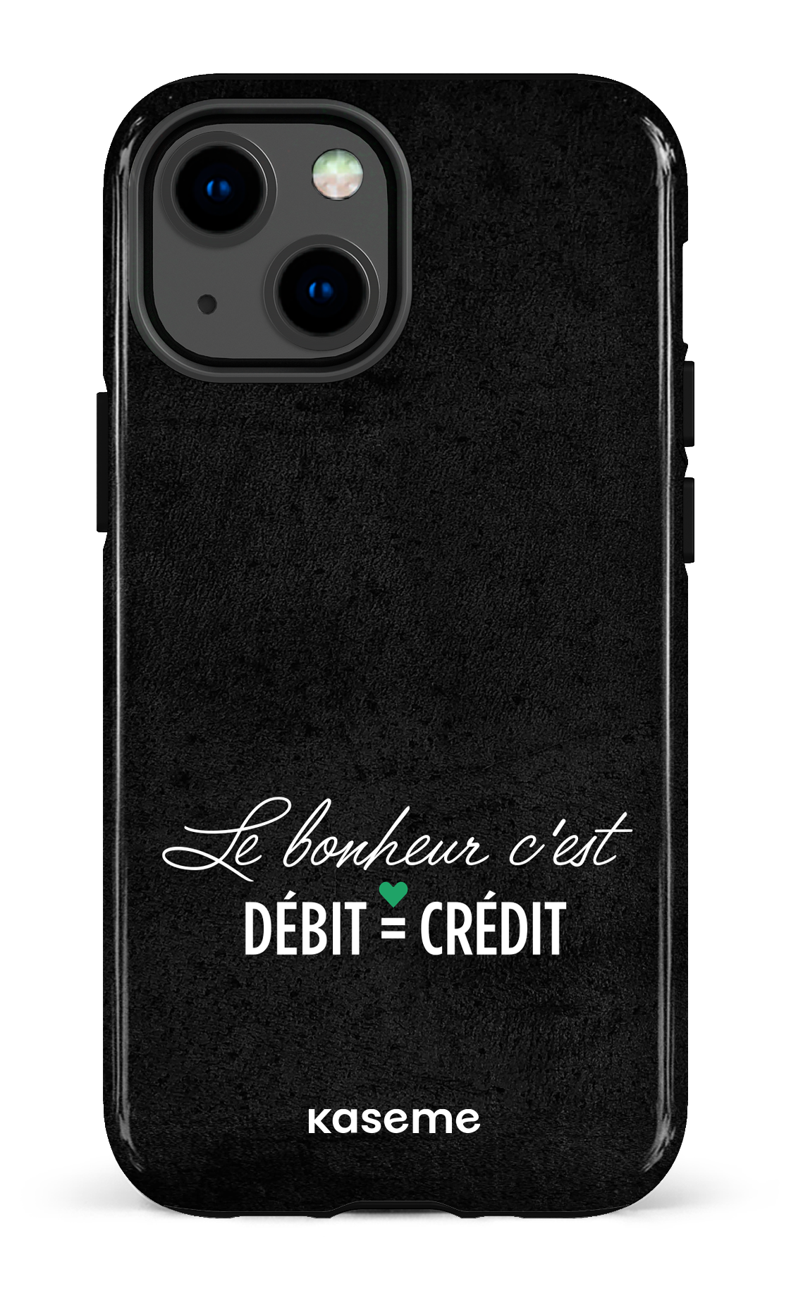 Le bonheur c'est débit = crédit (noir) - iPhone 13 Mini