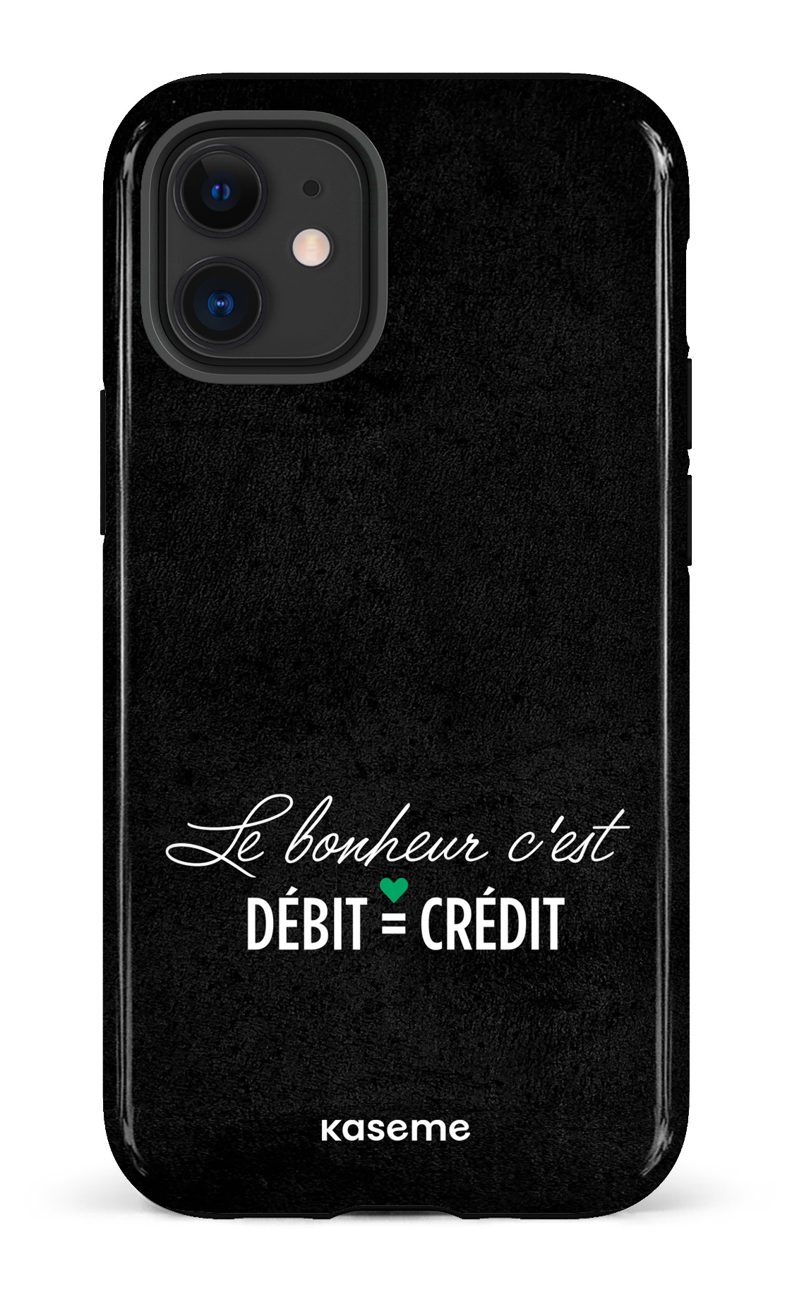 Le bonheur c'est débit = crédit (noir) - iPhone 12 Mini