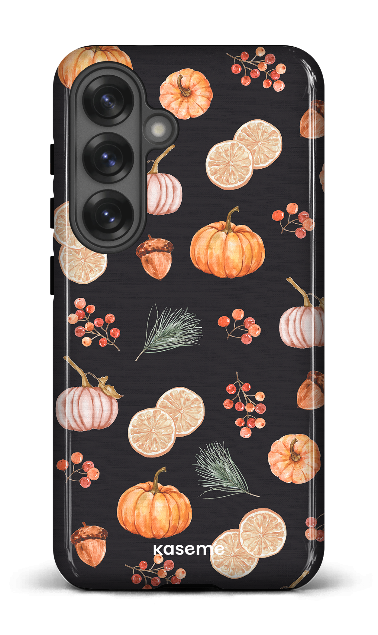 Galaxy S25 Tough (Gloss) Pumpkin Garden Black -