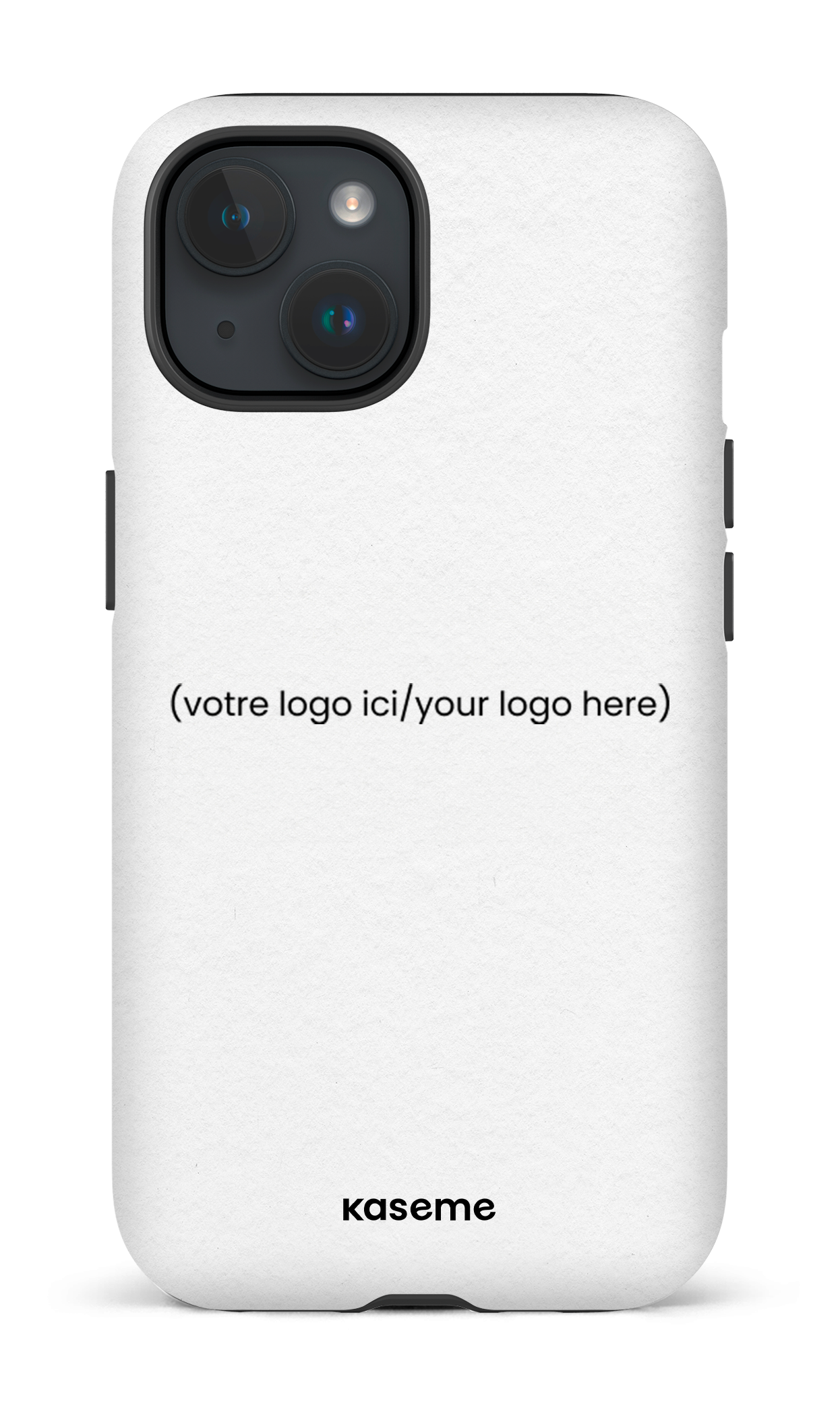 iPhone 15 Tough (Matte) Votre logo ici / Your logo here white -