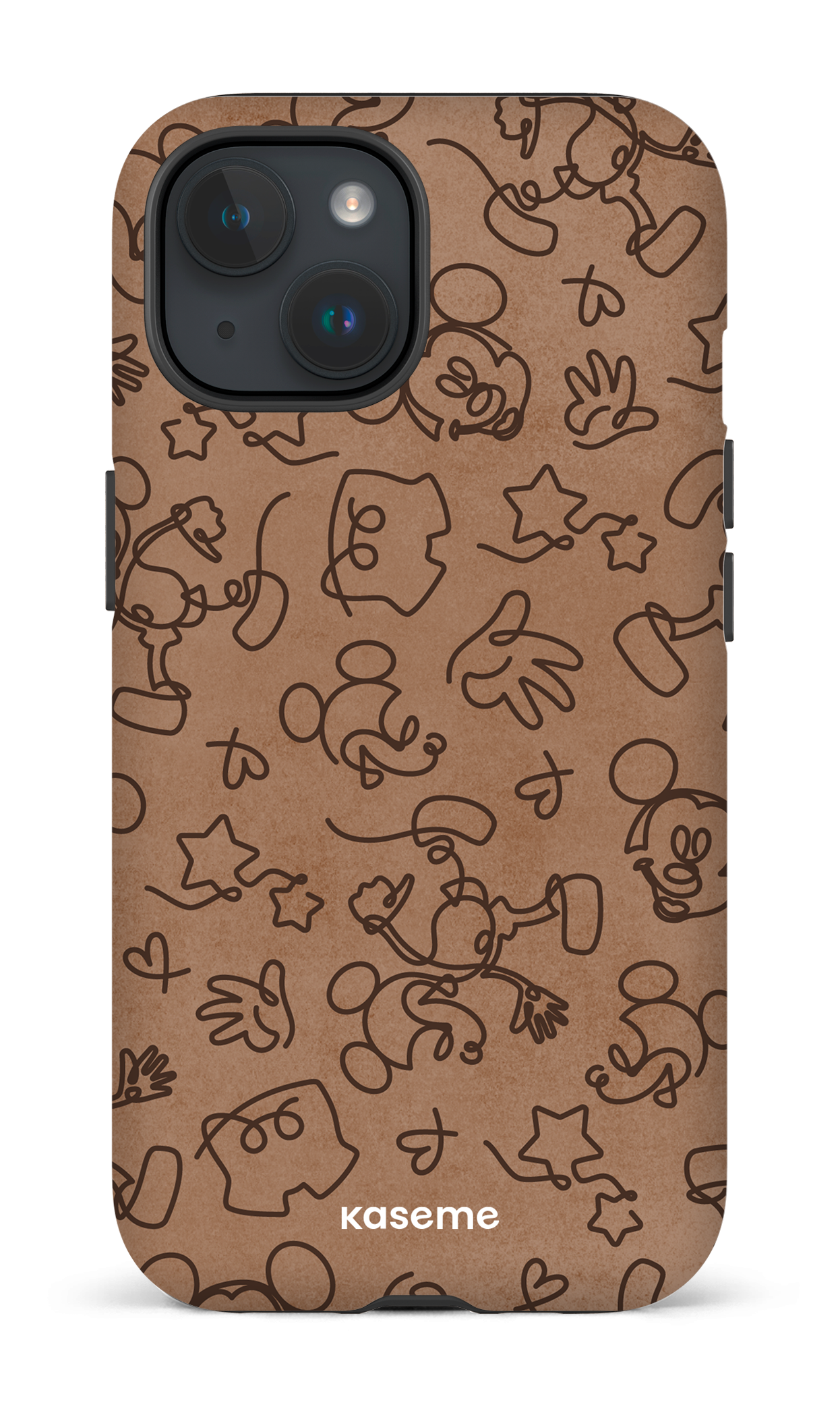 iPhone 15 Tough (Matte) Doodle Mocha -