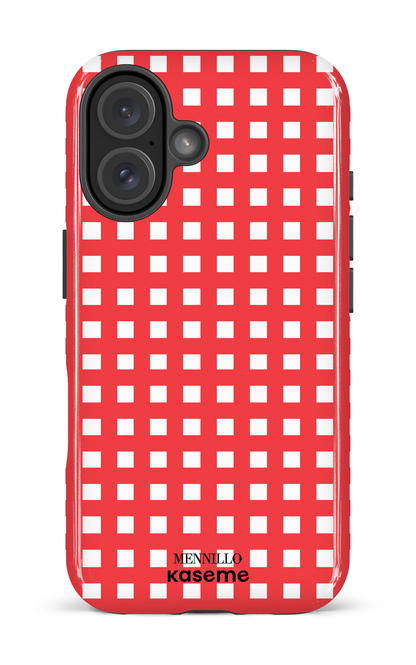 iPhone 16 Impact Case Chekered Red -