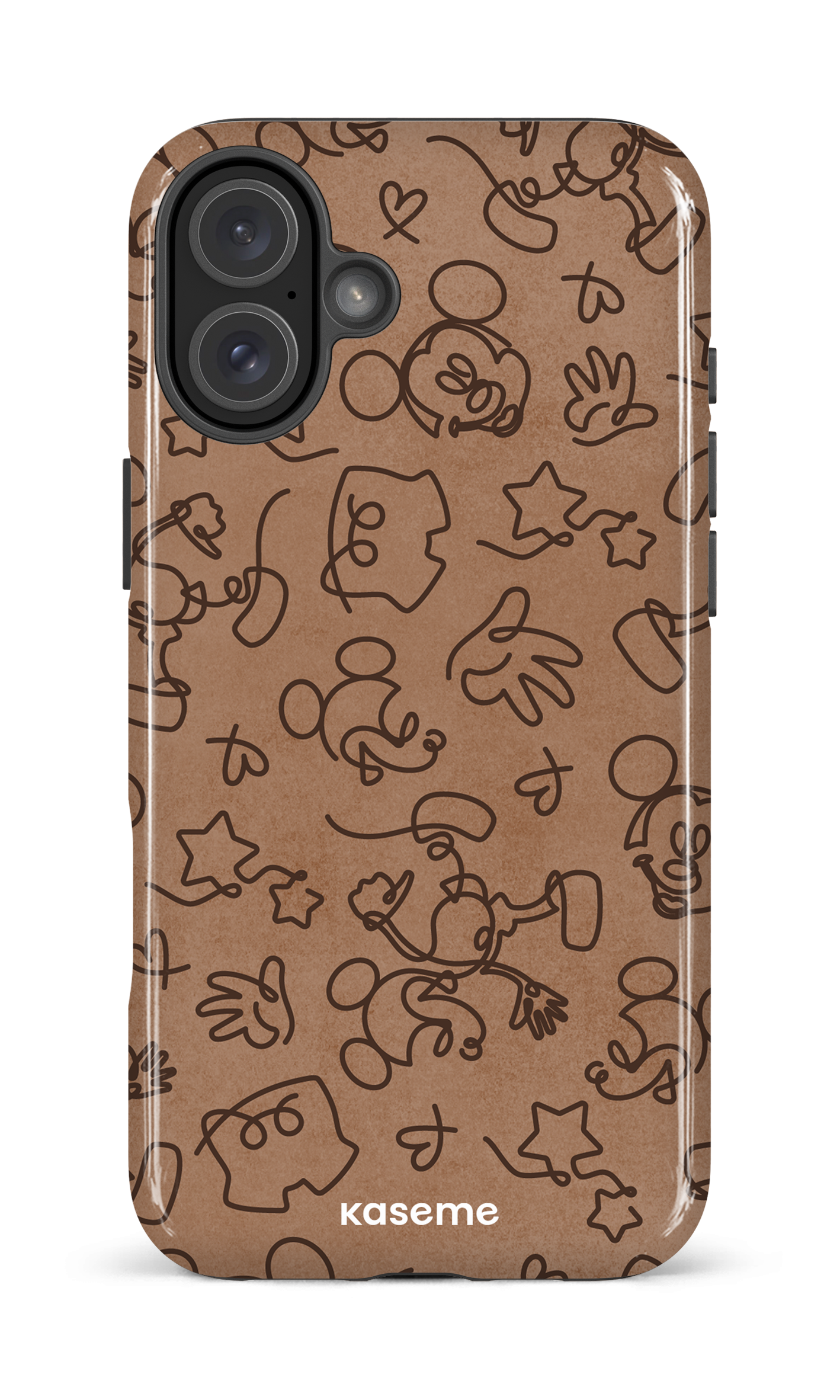 iPhone 16 Plus Impact Case Doodle Mocha -